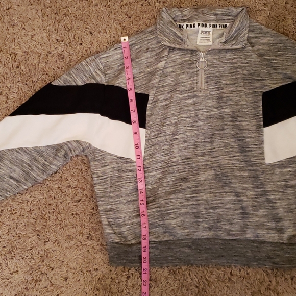 Pink VS Sweatshirt With Zip Up Neckline - Picture 9 of 10